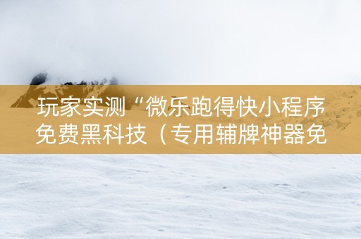 玩家实测“微乐跑得快小程序免费黑科技（专用辅牌神器免安装）