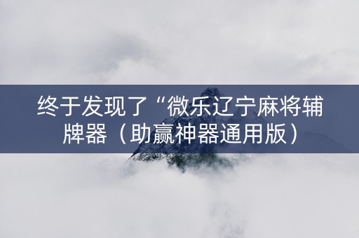 终于发现了“微乐辽宁麻将辅牌器（助赢神器通用版）