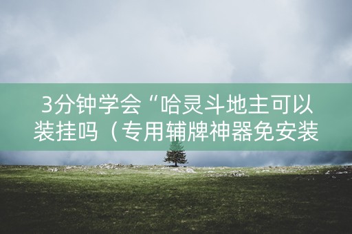3分钟学会“哈灵斗地主可以装挂吗（专用辅牌神器免安装）