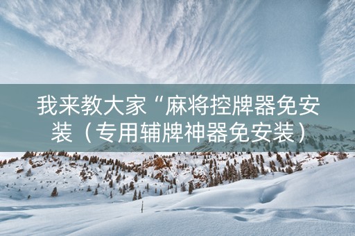 我来教大家“麻将控牌器免安装（专用辅牌神器免安装）