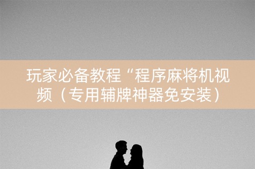 玩家必备教程“程序麻将机视频（专用辅牌神器免安装）