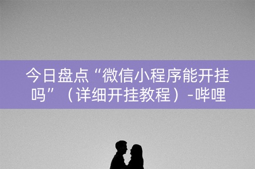 今日盘点“微信小程序能开挂吗”（详细开挂教程）-哔哩哔哩