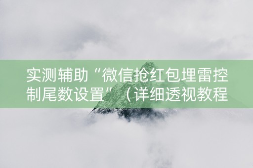 实测辅助“微信抢红包埋雷控制尾数设置”（详细透视教程）-哔哩哔哩