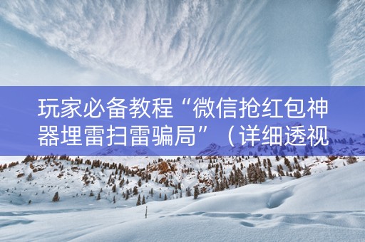玩家必备教程“微信抢红包神器埋雷扫雷骗局”（详细透视教程）-哔哩哔哩