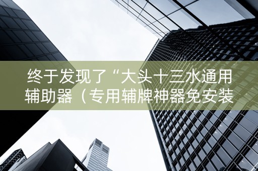 终于发现了“大头十三水通用辅助器（专用辅牌神器免安装）