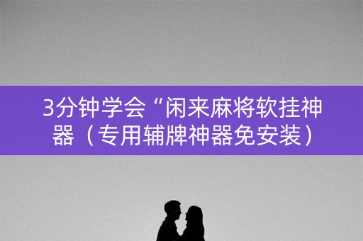 3分钟学会“闲来麻将软挂神器（专用辅牌神器免安装）