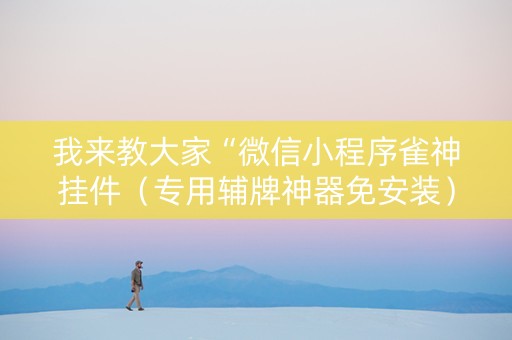 我来教大家“微信小程序雀神挂件（专用辅牌神器免安装）