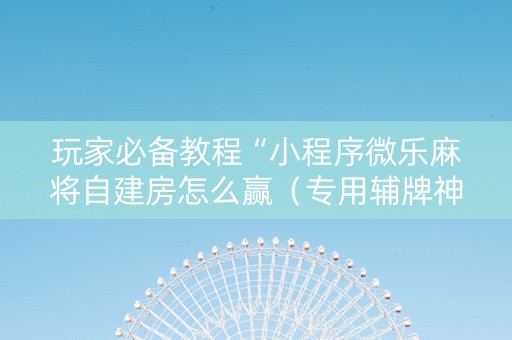玩家必备教程“小程序微乐麻将自建房怎么赢（专用辅牌神器免安装）