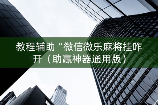 教程辅助“微信微乐麻将挂咋开（助赢神器通用版）