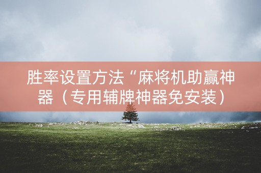 胜率设置方法“麻将机助赢神器（专用辅牌神器免安装）