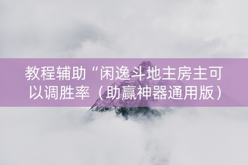 教程辅助“闲逸斗地主房主可以调胜率（助赢神器通用版）
