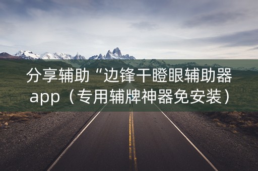 分享辅助“边锋干瞪眼辅助器app（专用辅牌神器免安装）