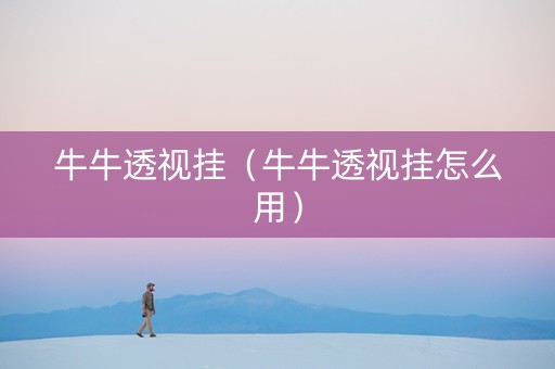 牛牛透视挂（牛牛透视挂怎么用）