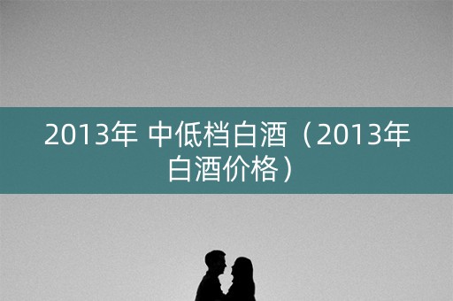 2013年 中低档白酒（2013年白酒价格）