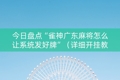 今日盘点“雀神广东麻将怎么让系统发好牌”（详细开挂教程）-哔哩哔哩