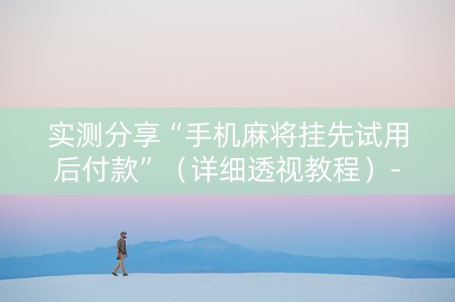 实测分享“手机麻将挂先试用后付款”（详细透视教程）-哔哩哔哩