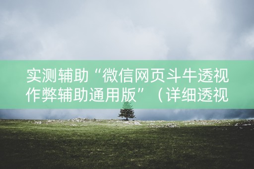 实测辅助“微信网页斗牛透视作弊辅助通用版”（详细透视教程）-哔哩哔哩