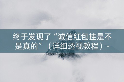 终于发现了“诚信红包挂是不是真的”（详细透视教程）-哔哩哔哩