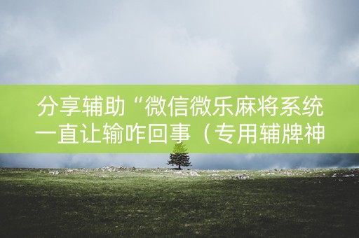 分享辅助“微信微乐麻将系统一直让输咋回事（专用辅牌神器免安装）