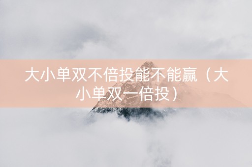 大小单双不倍投能不能赢（大小单双一倍投）