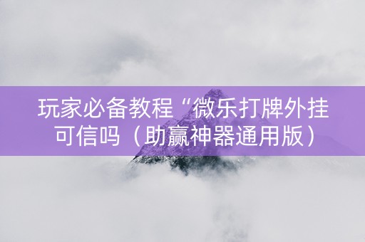 玩家必备教程“微乐打牌外挂可信吗（助赢神器通用版）