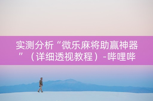 实测分析“微乐麻将助赢神器”（详细透视教程）-哔哩哔哩