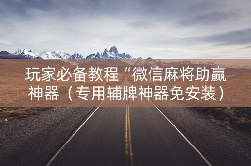 玩家必备教程“微信麻将助赢神器（专用辅牌神器免安装）