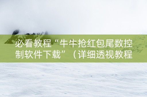 必看教程“牛牛抢红包尾数控制软件下载”（详细透视教程）-哔哩哔哩