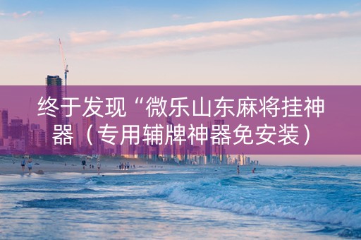 终于发现“微乐山东麻将挂神器（专用辅牌神器免安装）