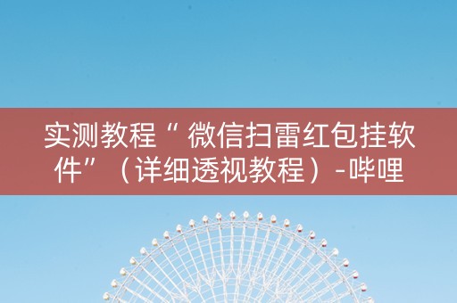 实测教程“ 微信扫雷红包挂软件”（详细透视教程）-哔哩哔哩