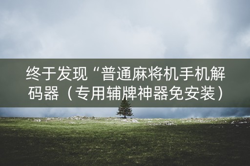 终于发现“普通麻将机手机解码器（专用辅牌神器免安装）