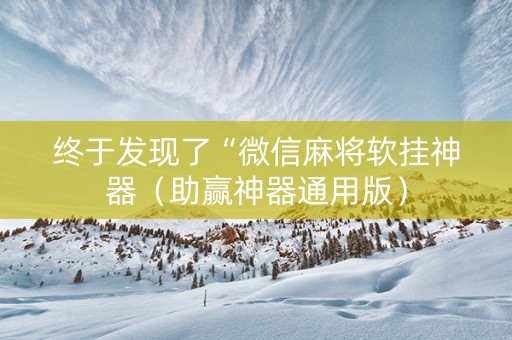 终于发现了“微信麻将软挂神器（助赢神器通用版）