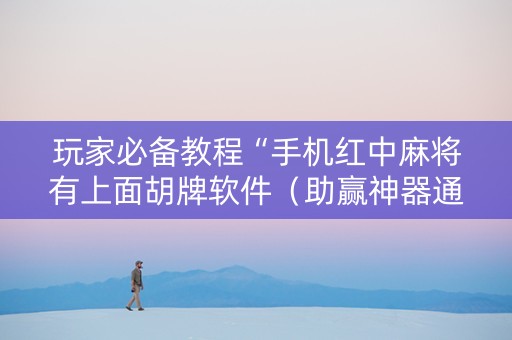 玩家必备教程“手机红中麻将有上面胡牌软件（助赢神器通用版）