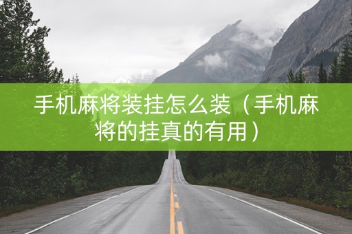 手机麻将装挂怎么装（手机麻将的挂真的有用）