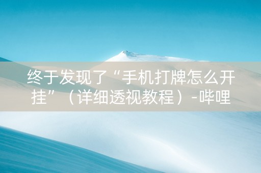 终于发现了“手机打牌怎么开挂”（详细透视教程）-哔哩哔哩