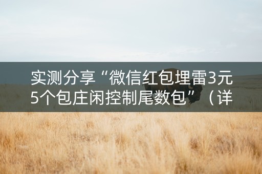 实测分享“微信红包埋雷3元5个包庄闲控制尾数包”（详细透视教程）-哔哩哔哩