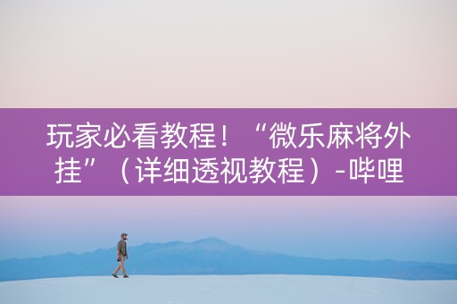 玩家必看教程！“微乐麻将外挂”（详细透视教程）-哔哩哔哩