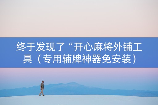 终于发现了“开心麻将外铺工具（专用辅牌神器免安装）