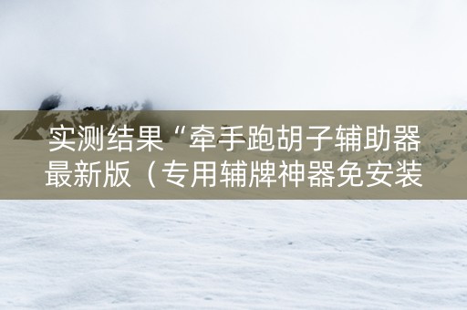 实测结果“牵手跑胡子辅助器最新版（专用辅牌神器免安装）