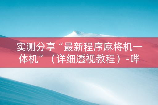 实测分享“最新程序麻将机一体机”（详细透视教程）-哔哩哔哩