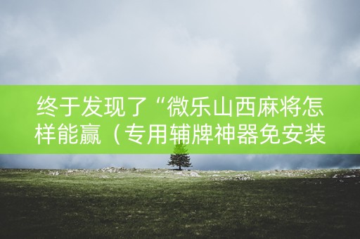 终于发现了“微乐山西麻将怎样能赢（专用辅牌神器免安装）