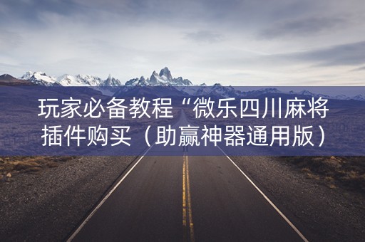 玩家必备教程“微乐四川麻将插件购买（助赢神器通用版）