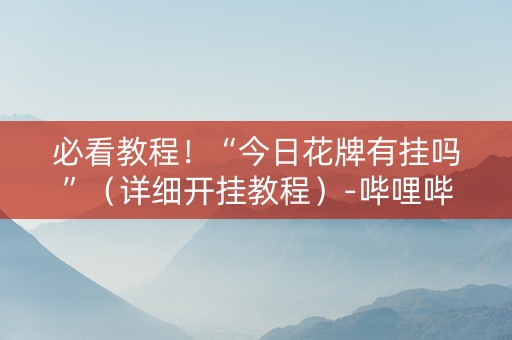 必看教程！“今日花牌有挂吗”（详细开挂教程）-哔哩哔哩