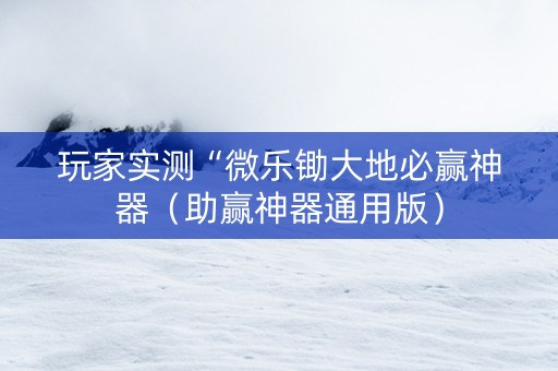 玩家实测“微乐锄大地必赢神器（助赢神器通用版）