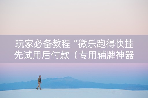 玩家必备教程“微乐跑得快挂先试用后付款（专用辅牌神器免安装）