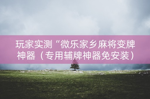 玩家实测“微乐家乡麻将变牌神器（专用辅牌神器免安装）