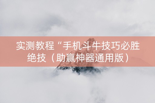 实测教程“手机斗牛技巧必胜绝技（助赢神器通用版）