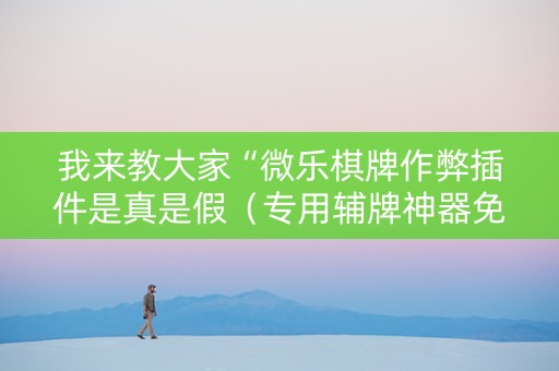 我来教大家“微乐棋牌作弊插件是真是假（专用辅牌神器免安装）