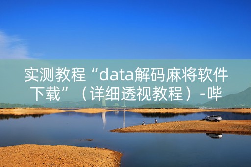 实测教程“data解码麻将软件下载”（详细透视教程）-哔哩哔哩