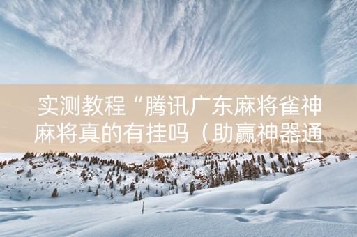 实测教程“腾讯广东麻将雀神麻将真的有挂吗（助赢神器通用版）